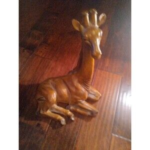 Vintage Giraffe‎ Figurine Statue Laying Down Decor Shelf Display